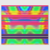 Neon Rainbow Strip Wrapping Paper Geschenkpapier (Flach)
