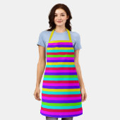 Neon Rainbow Stripe Schürze (Getragen)