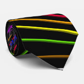 NEON RAINBOW STRIPES KRAWATTE (Gerollt)