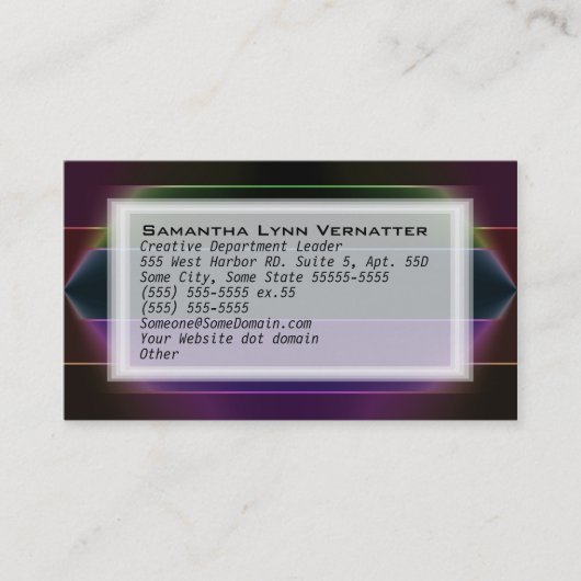 Neon Rainbow Stripes Visitenkarte (Vorderseite)