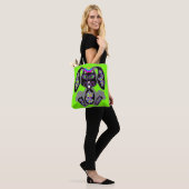 Neon Rainbow Sugar Skull Bunny Tasche (Am Model)