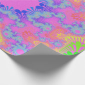 Neon Rainbow Sunburst Geschenkpapier (Ecke)