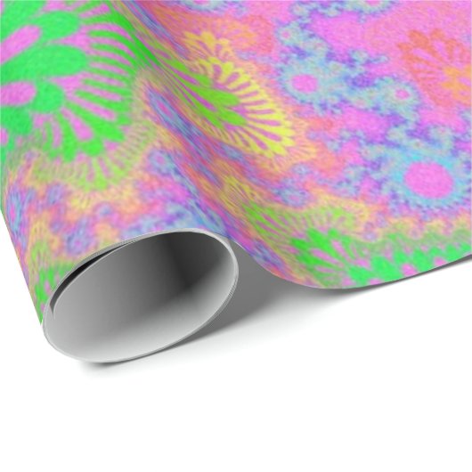 Neon Rainbow Sunburst Geschenkpapier (Rolleneckpunkt)