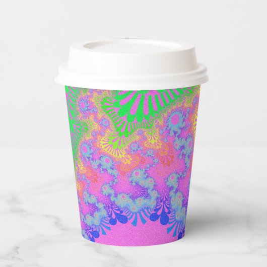 Neon Rainbow Sunburst Pappbecher (Links)