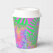 Neon Rainbow Sunburst Pappbecher (Rechts)