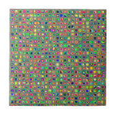 Neon Rainbow Textured Mosaic Tiles Pattern Fliese (Vorderseite)