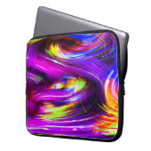 Neon Rainbow Tornado Waves of Multicolor Lila Laptopschutzhülle (Vorderseite Links)