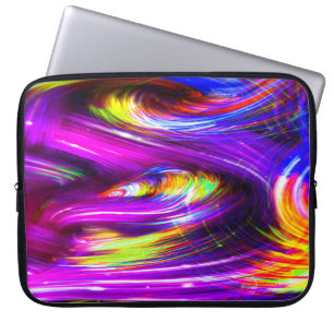 Neon Rainbow Tornado Waves of Multicolor Lila Laptopschutzhülle