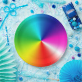 Neon Rainbow Vortex Pappteller (Party)