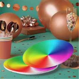 Neon Rainbow Vortex Pappteller