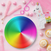 Neon Rainbow Vortex Pappteller (Party)