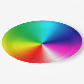 Neon Rainbow Vortex Pappteller (Schrägansicht)