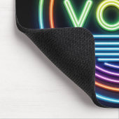 Neon Rainbow Vote Sign Mousepad (Ecke)