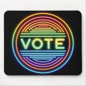 Neon Rainbow Vote Sign Mousepad (Vorne)