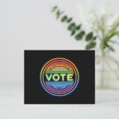 Neon Rainbow Vote Sign Postkarte (Stehend Vorderseite)