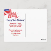 Neon Rainbow Vote Sign Postkarte (Rückseite)