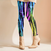 Neon Rainbow Zebra 90er Nostalgie Leggings