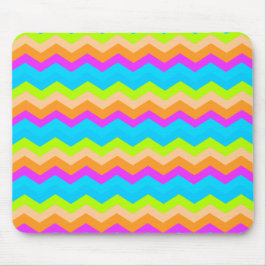 Neon Rainbow Zigzag Mousepad