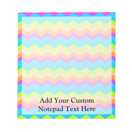 Neon Rainbow Zigzag Notizblock (Vorderseite)