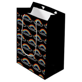 Neon Rainbows Geschenktasche (schwarz) Mittlere Geschenktüte