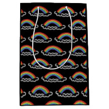 Neon Rainbows Geschenktasche (schwarz)