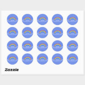Neon Rainbows Round Stickers (Denim Blue) (Blatt)