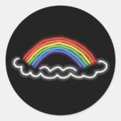 Neon Rainbows Round Stickers (schwarz) (Vorderseite)