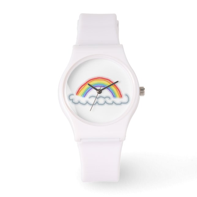 Neon Rainbows Watch (weiß) Armbanduhr (Vorderseite)