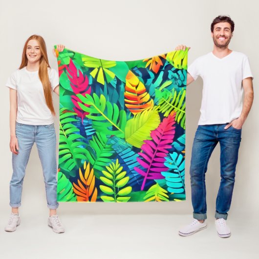 Neon Rainforest Fantasy Fleecedecke (Beispiel)