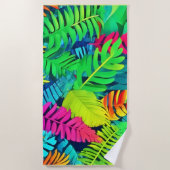 Neon Rainforest Fantasy Strandtuch (Vorderseite)