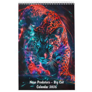 Neon-Raubtiere – Großkatzen-Kalender 2026 Kalender