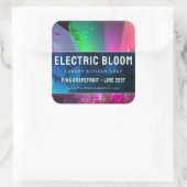 Neon Rave Inspiriert Crystal Blue-Produktkennzeich Quadratischer Aufkleber (Tasche)