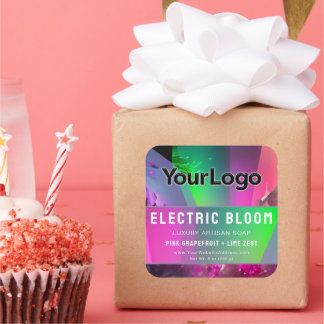 Neon Rave Inspiriert handgefertigte Etsy-Produktke Quadratischer Aufkleber
