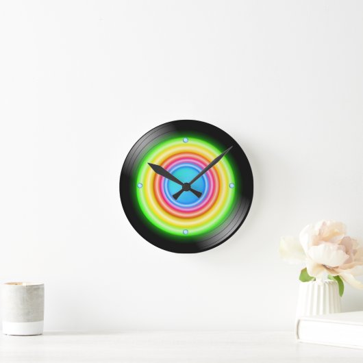 Neon Record Runde Wanduhr (Zuhause)