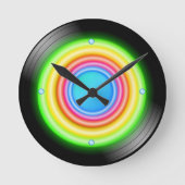 Neon Record Runde Wanduhr (Vorderseite)