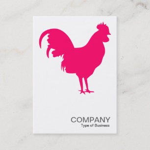 Neon Red Cockerel - Weiß Visitenkarte