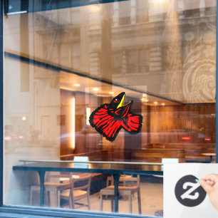 Neon Red Frilled Nacken Lizard Fensterklemme Fensteraufkleber