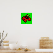 Neon Red Frilled Nackenechard Poster (Küche)