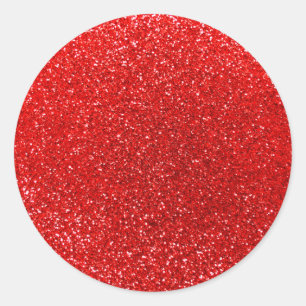 Neon Red Glitzer Runder Aufkleber