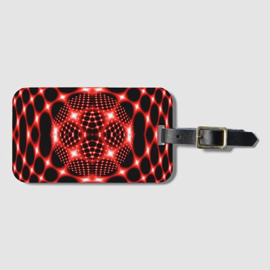 Neon Red Glob Fraktal Gepäckanhänger (Vorderseite (Horizontal))