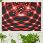 Neon Red Glob Fraktal Geschirrtuch (Gefaltet)