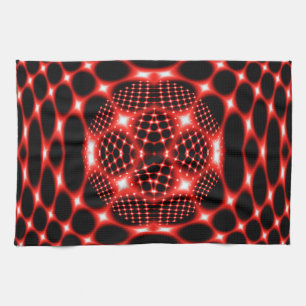 Neon Red Glob Fraktal Geschirrtuch