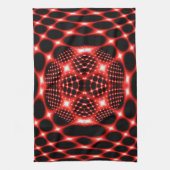 Neon Red Glob Fraktal Geschirrtuch (Vertikal)