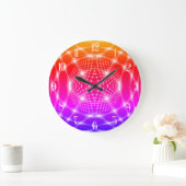 Neon Red Glob Fraktal Große Wanduhr (Zuhause)