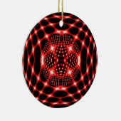 Neon Red Glob Fraktal Keramikornament (Rechts)