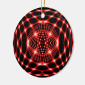 Neon Red Glob Fraktal Keramikornament (Links)