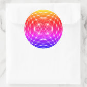 Neon Red Glob Fraktal Runder Aufkleber (Tasche)