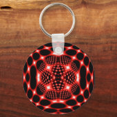 Neon Red Glob Fraktal Schlüsselanhänger (Vorderseite)