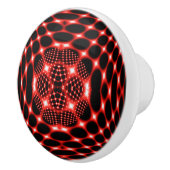 Neon Red Globe Fraktal Keramikknauf (Rechts)