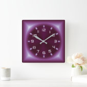 Neon Red modern Quadratische Wanduhr (Zuhause)